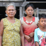 A Moken family, mostly men are going out for fishery. Women and kids are left alone at home.